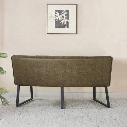 Eetkamerbank Menzo ovaal 160cm donkergroen