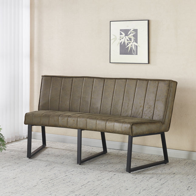 Eetkamerbank Menzo ovaal 160cm donkergroen