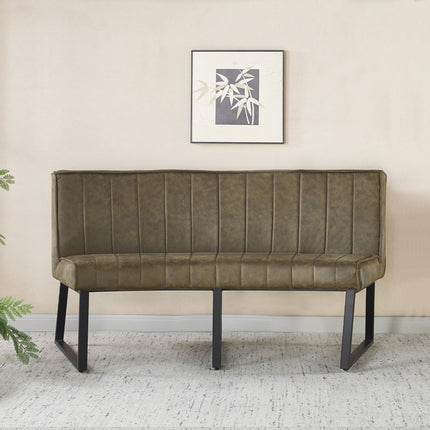 Eetkamerbank Menzo ovaal 160cm donkergroen