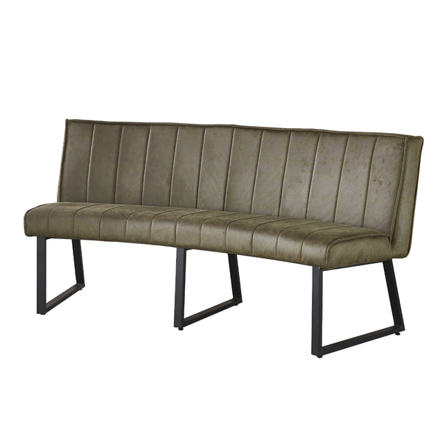 Eetkamerbank Menzo ovaal 180cm donkergroen