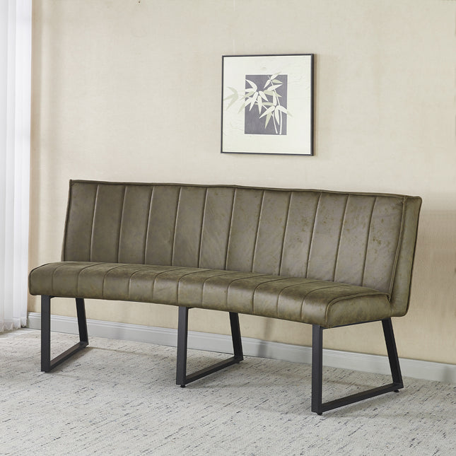 Eetkamerbank Menzo ovaal 180cm donkergroen