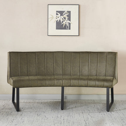 Eetkamerbank Menzo ovaal 180cm donkergroen
