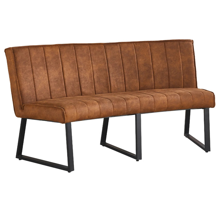 Eetkamerbank Menzo ovaal 160cm cognac