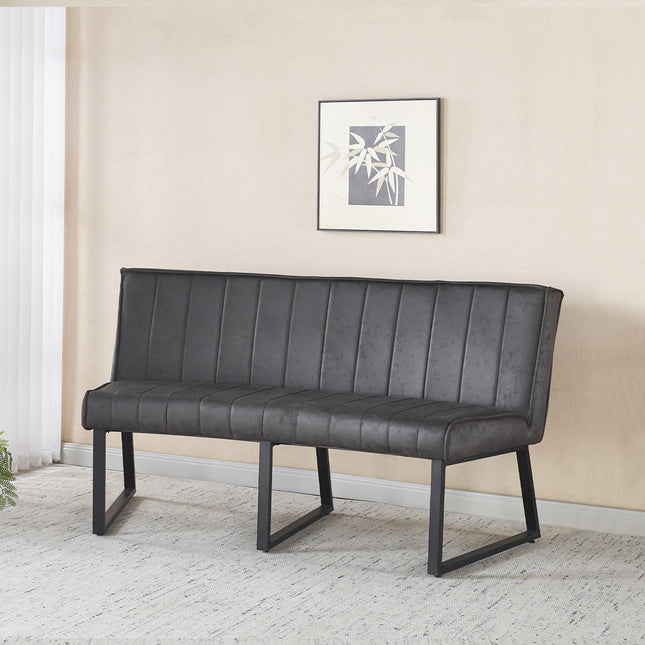 Eetkamerbank Menzo ovaal 160cm zwart