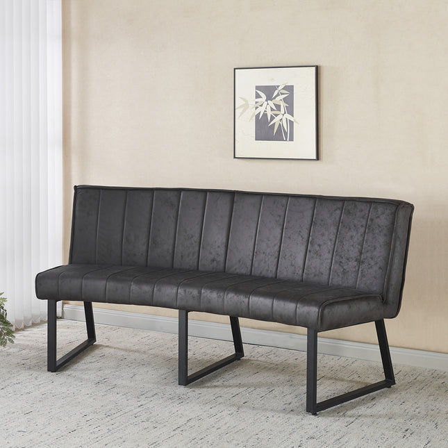 Eetkamerbank Menzo ovaal 180cm zwart