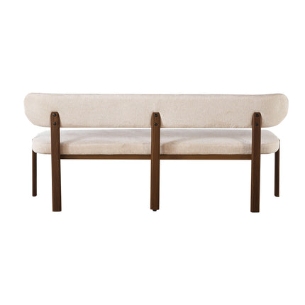 Eetkamerbank Japandi 160cm beige Naomi walnoot