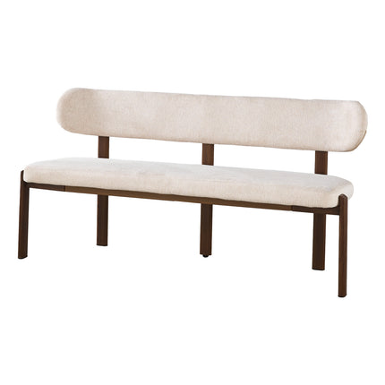 Eetkamerbank Japandi 160cm beige Naomi walnoot