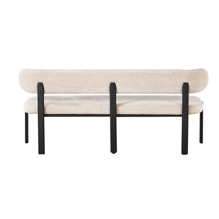Eetkamerbank Japandi 160cm beige Naomi zwart