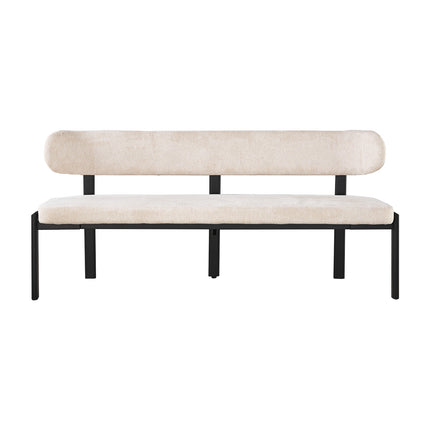 Eetkamerbank Japandi 160cm beige Naomi zwart