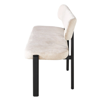 Eetkamerbank Japandi 160cm beige Naomi zwart