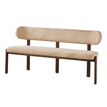 Eetkamerbank Japandi 160cm bruin Naomi walnoot