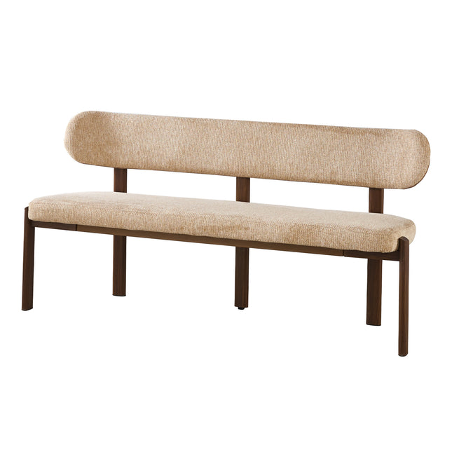 Eetkamerbank Japandi 160cm bruin Naomi walnoot