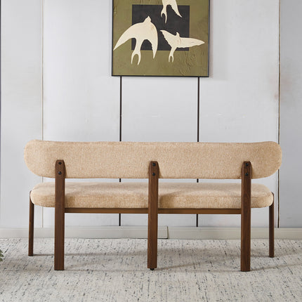 Eetkamerbank Japandi 160cm bruin Naomi walnoot