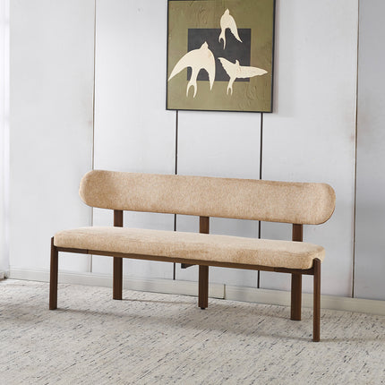 Eetkamerbank Japandi 160cm bruin Naomi walnoot