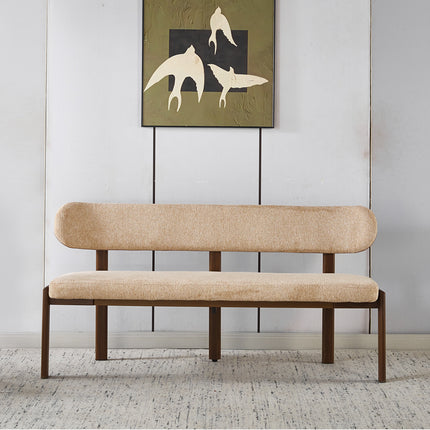 Eetkamerbank Japandi 160cm bruin Naomi walnoot