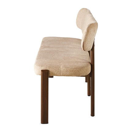 Eetkamerbank Japandi 160cm bruin Naomi walnoot