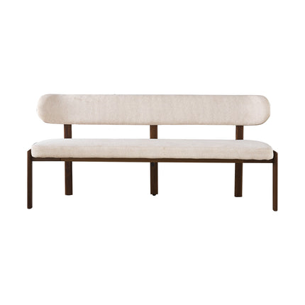 Eetkamerbank Japandi 180cm beige Naomi walnoot