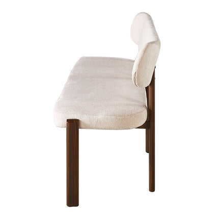 Eetkamerbank Japandi 180cm beige Naomi walnoot