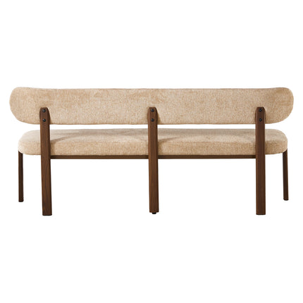 Eetkamerbank Japandi 180cm bruin Naomi walnoot