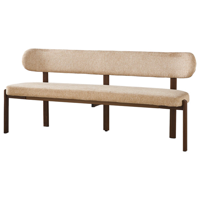 Eetkamerbank Japandi 180cm bruin Naomi walnoot