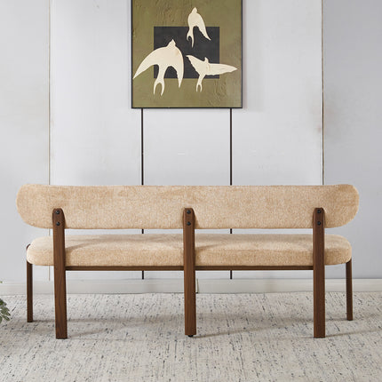 Eetkamerbank Japandi 180cm bruin Naomi walnoot