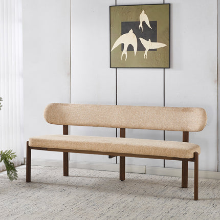 Eetkamerbank Japandi 180cm bruin Naomi walnoot