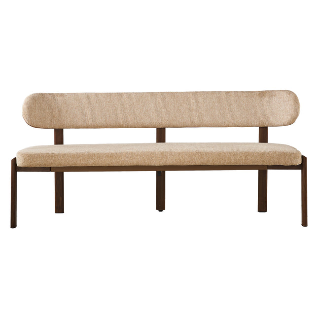 Eetkamerbank Japandi 180cm bruin Naomi walnoot