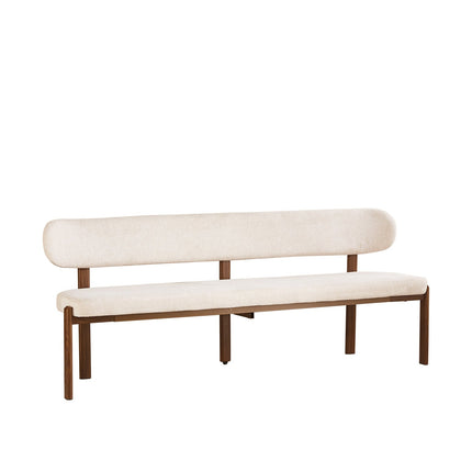 Eetkamerbank Japandi 200cm beige Naomi walnoot