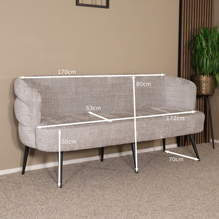 Eetkamerbank Quinn 180cm grijs chenille