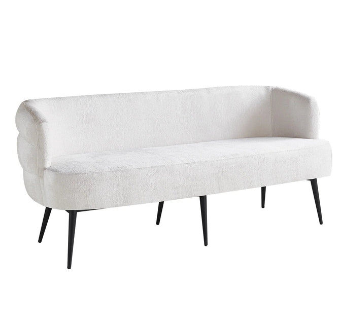Eetkamerbank Quinn 180cm wit chenille