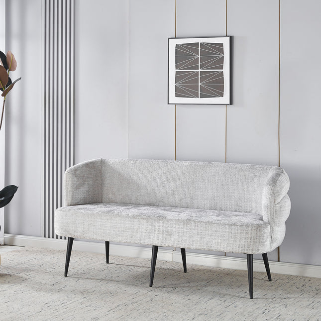 Eetkamerbank Quinn 160cm grijs chenille