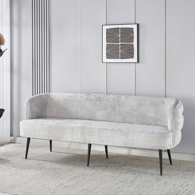 Eetkamerbank Quinn 200cm grijs chenille