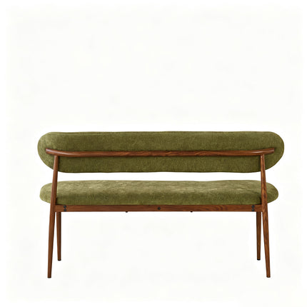 Eetkamerbank Japandi 140cm groen Reika walnoot