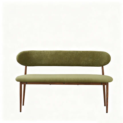 Eetkamerbank Japandi 140cm groen Reika walnoot