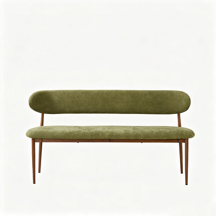 Eetkamerbank Japandi 160cm groen Reika walnoot