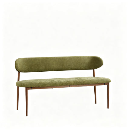 Eetkamerbank Japandi 140cm groen Reika walnoot