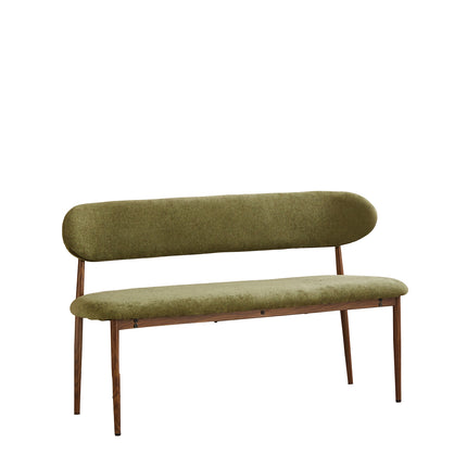 Eetkamerbank Japandi 160cm groen Reika walnoot