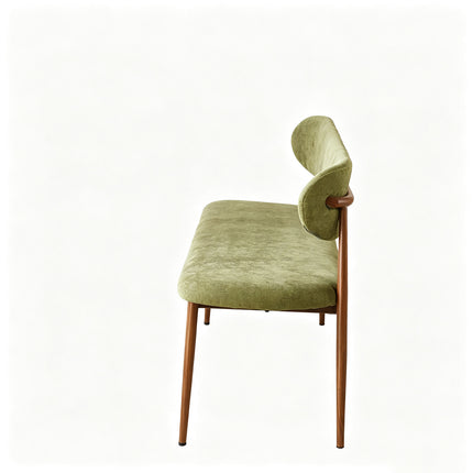 Eetkamerbank Japandi 180cm groen Reika walnoot