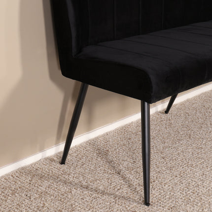 Eetkamerbank Sally 160cm zwart velvet