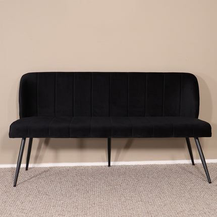 Eetkamerbank Sally 160cm zwart velvet