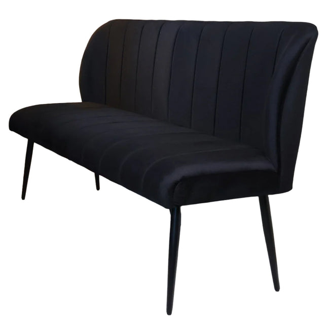 Eetkamerbank Sally 160cm zwart velvet
