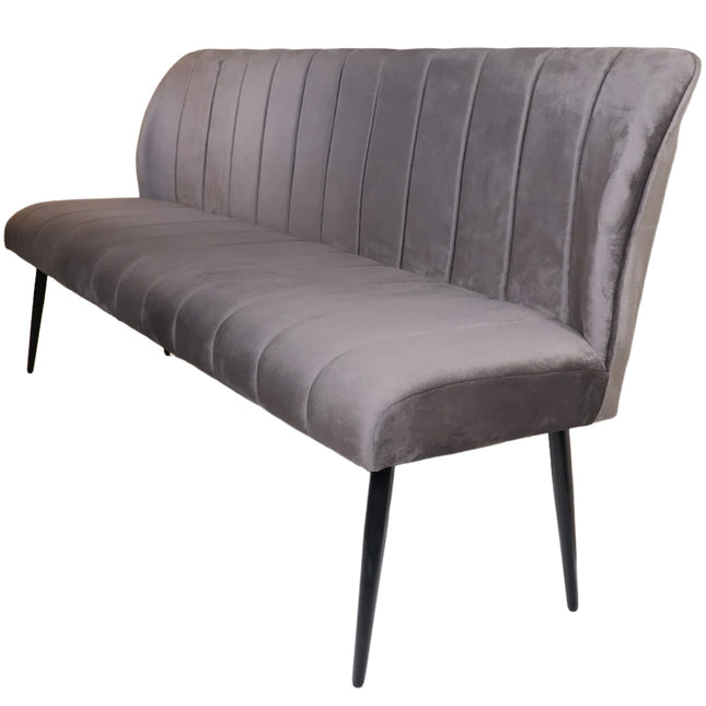 Eetkamerbank Sally 180cm grijs velvet