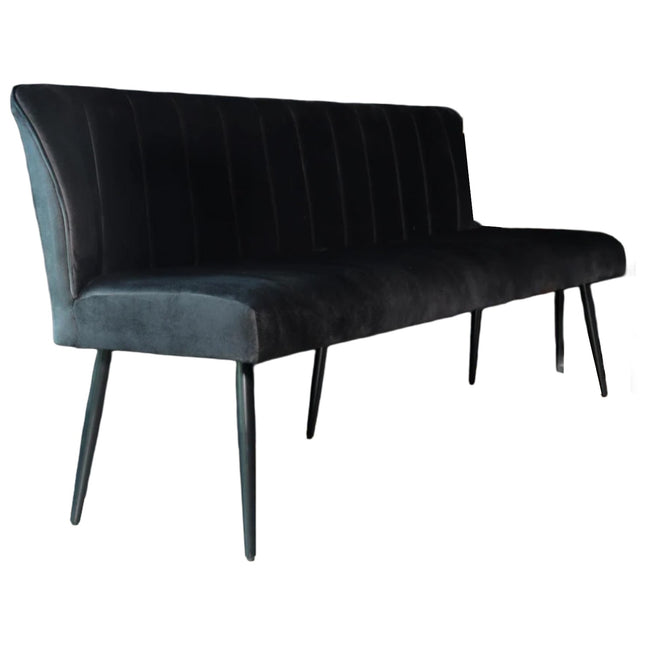 Eetkamerbank Sally 180cm zwart velvet