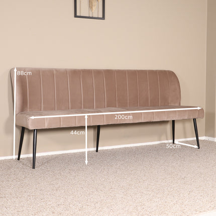 Eetkamerbank Sally 200cm champagne velvet