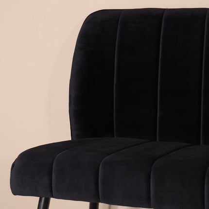 Eetkamerbank Sally 200cm zwart velvet