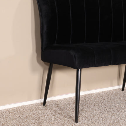 Eetkamerbank Sally 200cm zwart velvet