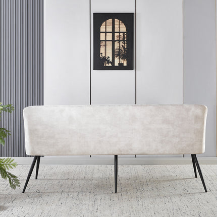 Eetkamerbank Sally 180cm wit velvet