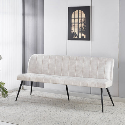 Eetkamerbank Sally 180cm wit velvet