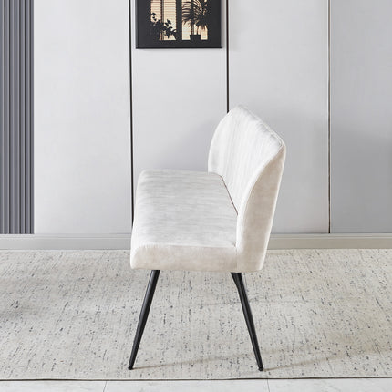 Eetkamerbank Sally 180cm wit velvet