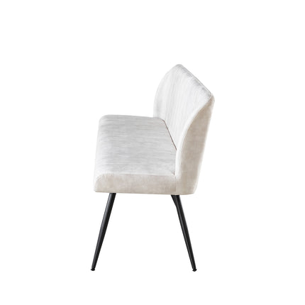 Eetkamerbank Sally 180cm wit velvet